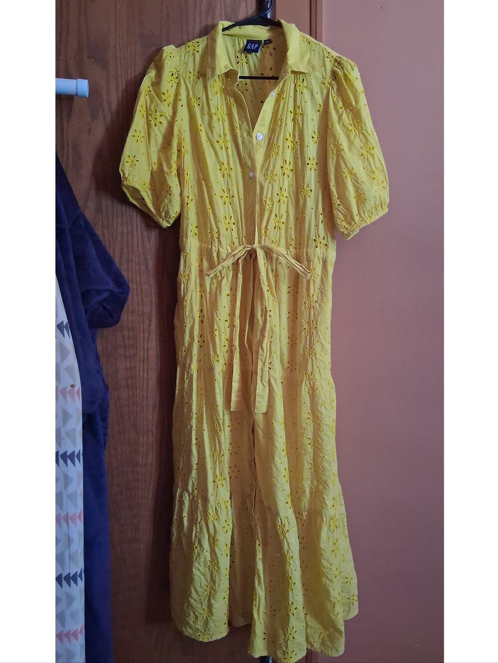 Bright Yellow Eyelet Dress